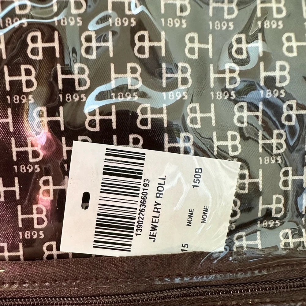 NWT Rare Henri Bendel Jewelry Roll in Iconic Brown/White Stripe Pattern